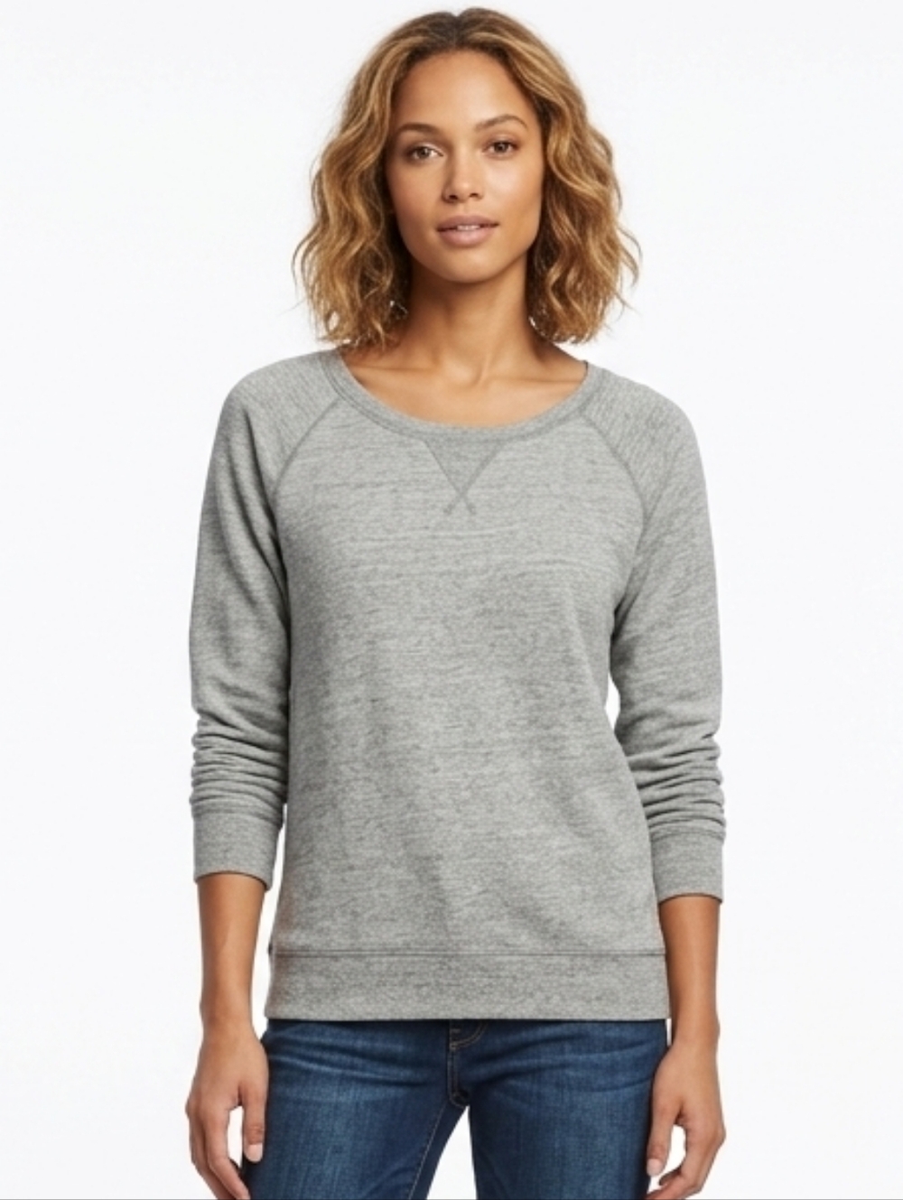 LAUREN Moshi Plain Sweatshirt In Heather Gray Size XS
